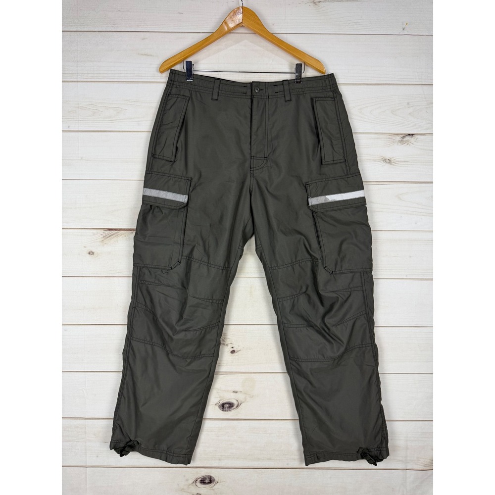 Gap Pants Mens Medium Khaki Cargo Fleece Lined Reflective Utility Outdoor